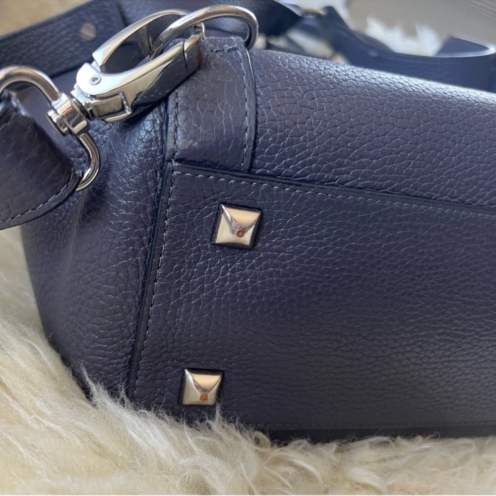 Henri Bendel Rivington Pebbled Leather Backpack Dark Grey - Picture 4 of 5